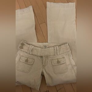 Vintage Abercrombie Beige Corduroy Button-Pocket Pants